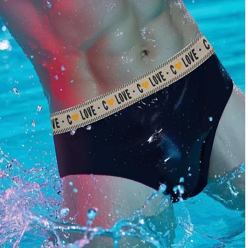 New Latex Buttocks Hollow Briefs Silky Mens Sexy Erotic Underwear Rubber Convex Pouch Panties Oil Shiny Male Lingerie Slip Homme