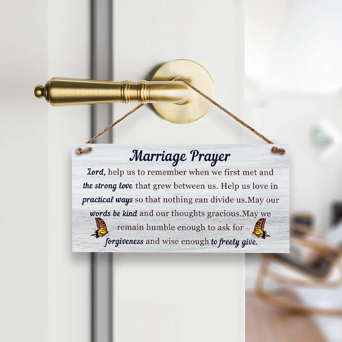 Marriage Prayer Wood Plaque,Decorative Wall Art Room Decor, Farmhouse Hanging Wood Sign,Christian Wall Decor,Wedding Decoration