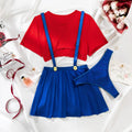 Maid RolePlay Lingerie Set Babydoll Dress Crop Top 3Piece Costume with Pleated Skirt Sexy Underwear for Women