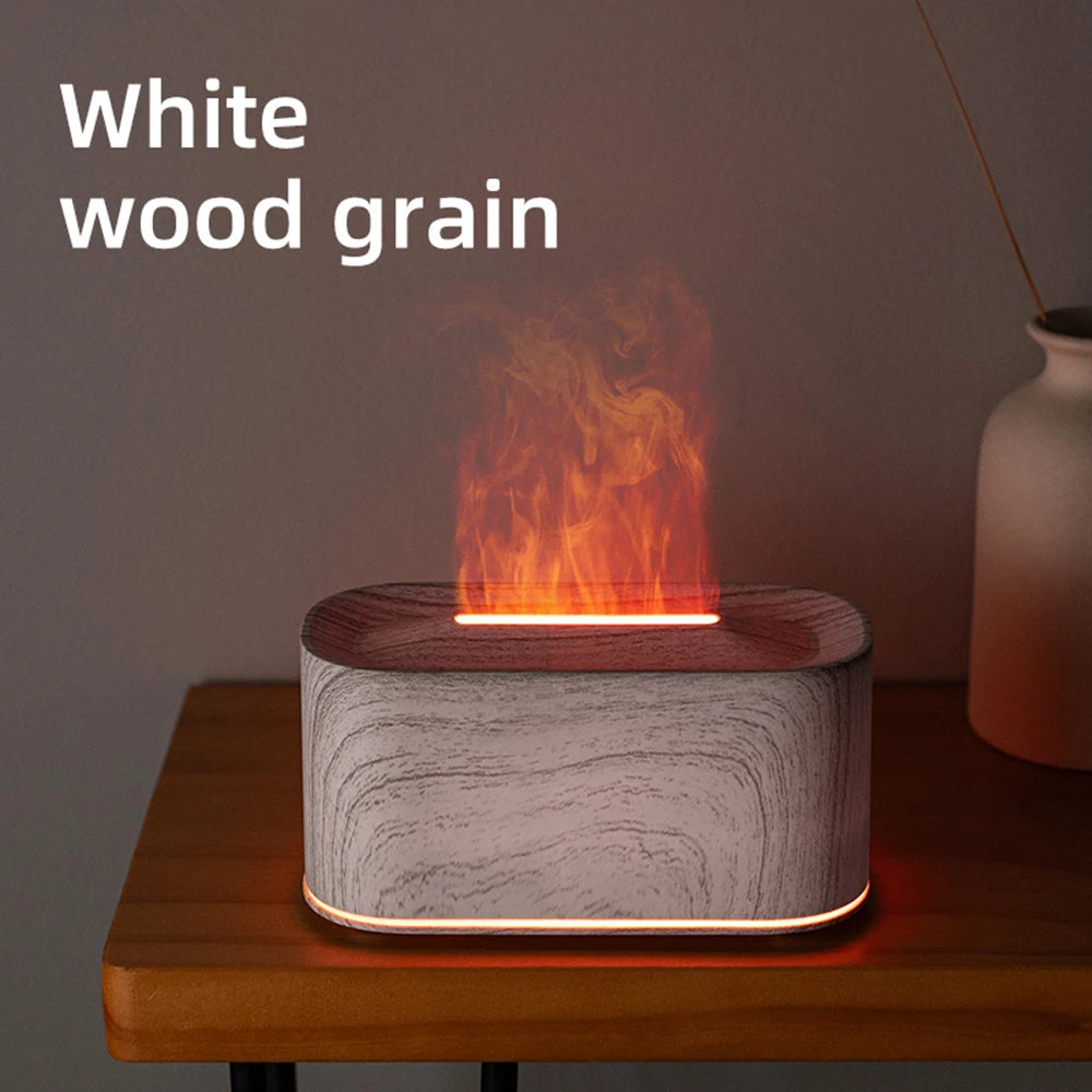 Aromatherapy Diffuser with Flame Effect, Essential Oil Diffuser and Cool Mist Humidifier, Silent Humidifier for Home and Bedroom