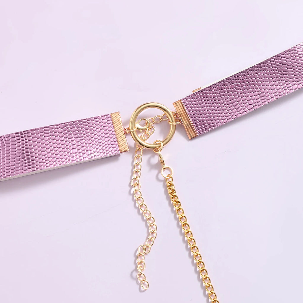 Sexy Metal Chain Linked Nipple Cover With Choker Nipple Pasties  Reusable Women Bondage Choker Collar Body Chain Sex Games Toys