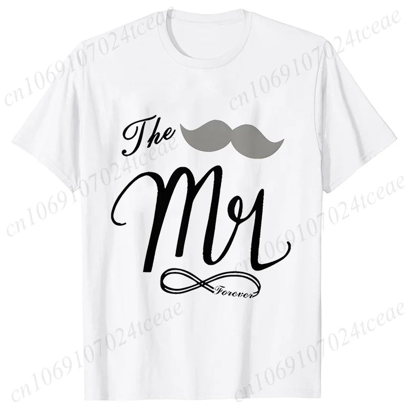 Personalized Mr. and Mrs. Shirt,Wifey Hubby T-shirts,Just Married Tops,Wedding Anniversary Gift,Matching Couples Lover Shirts