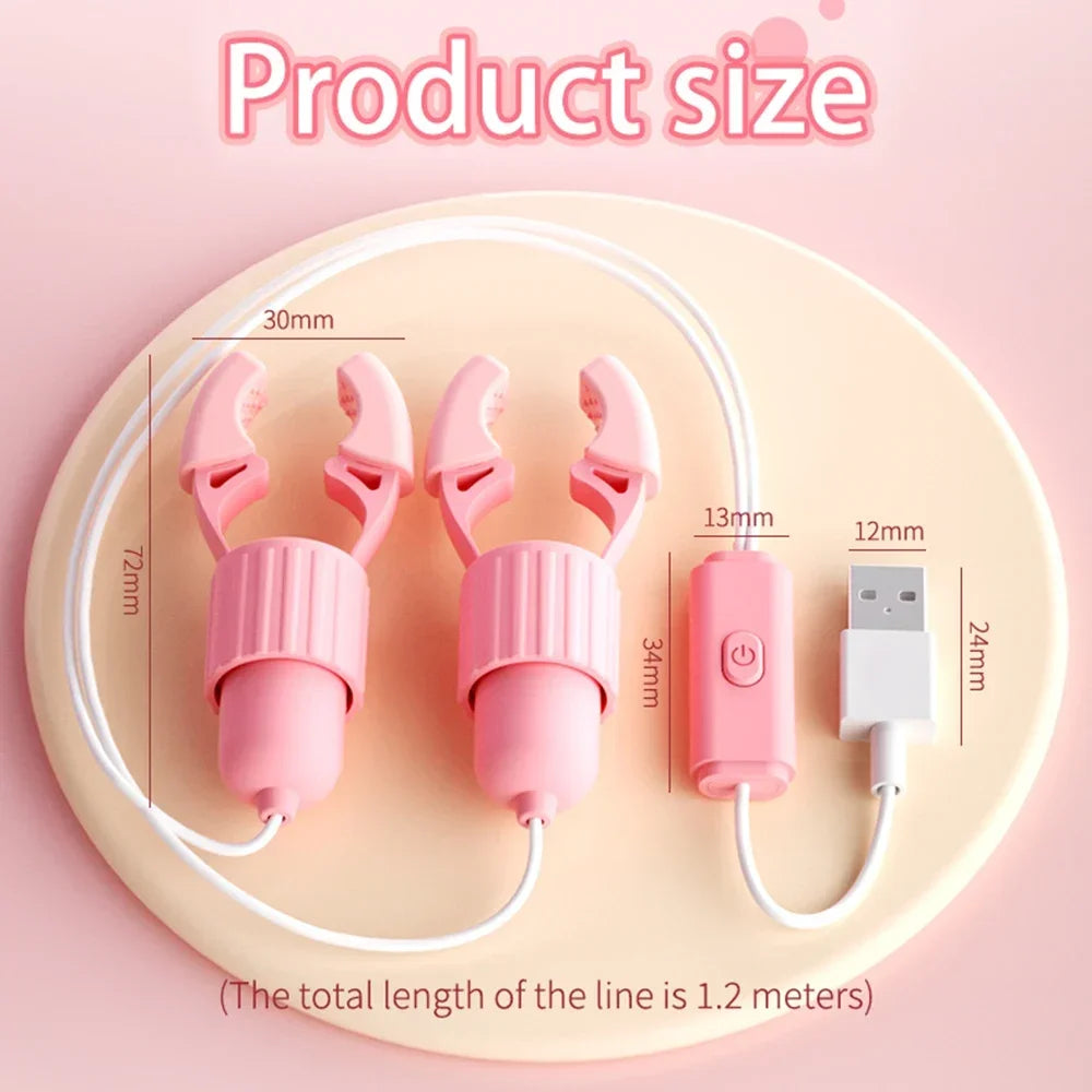 Vibrating Nipple Clamp Vibrator Female Breast Massage Labia Clitoris Clip Stimulation Massager Adult Sex Toy For Women