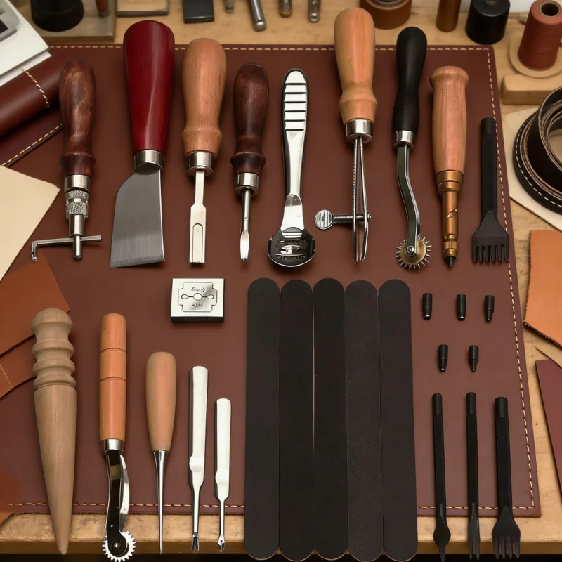 Leather tool set DIY handmade leather sewing set art 18 kinds of multifunctional leather repair and production tools