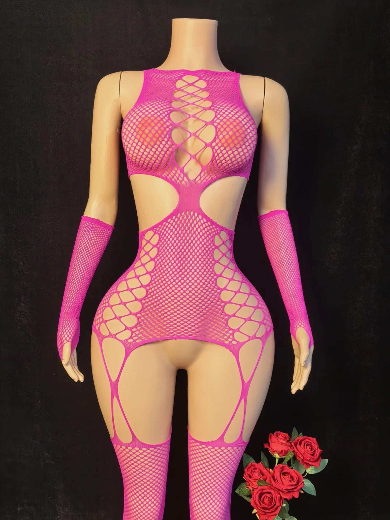 Women's One-Piece Lace Babydoll Bodysuit – Elegant Sheer Lingerie & Intimate Sleepwear