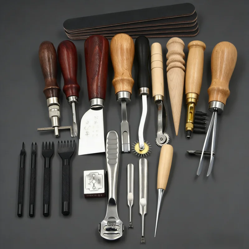 Leather tool set DIY handmade leather sewing set art 18 kinds of multifunctional leather repair and production tools