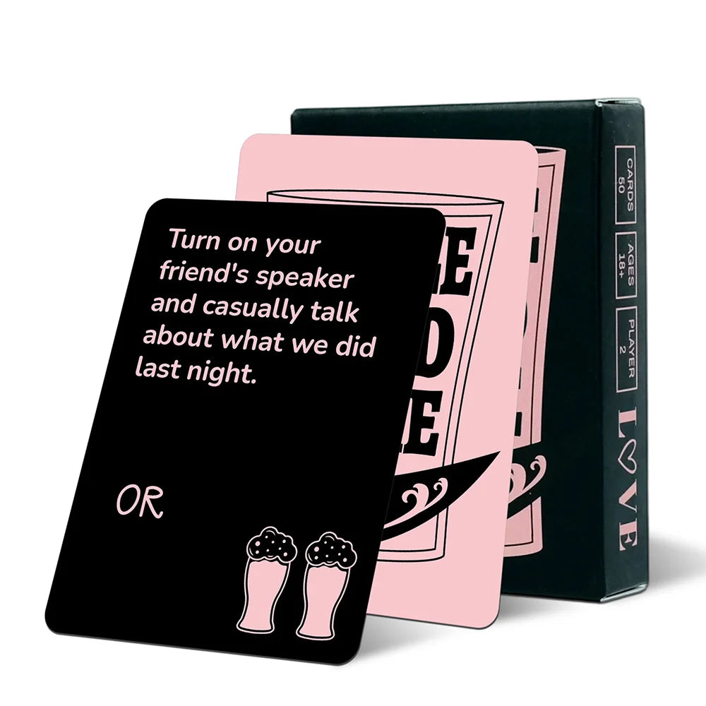 Couple Card Game Romantic Truth or Dare Drinking Game for Adults Date Night Activity Anniversary Valentine Gift 50Pcs