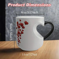 Heat Sensitive Color Changing Heart Handle Mug Strange Rare Mate Couple Valentine Day Wedding Coffee Mug Cup Festival Gifts