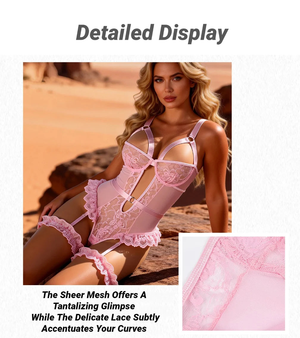 Red Floral Lace Garter Lingerie Set With Choker Women Intimates 2022 Underwire Bra And Thongs Ladies Underwear Set