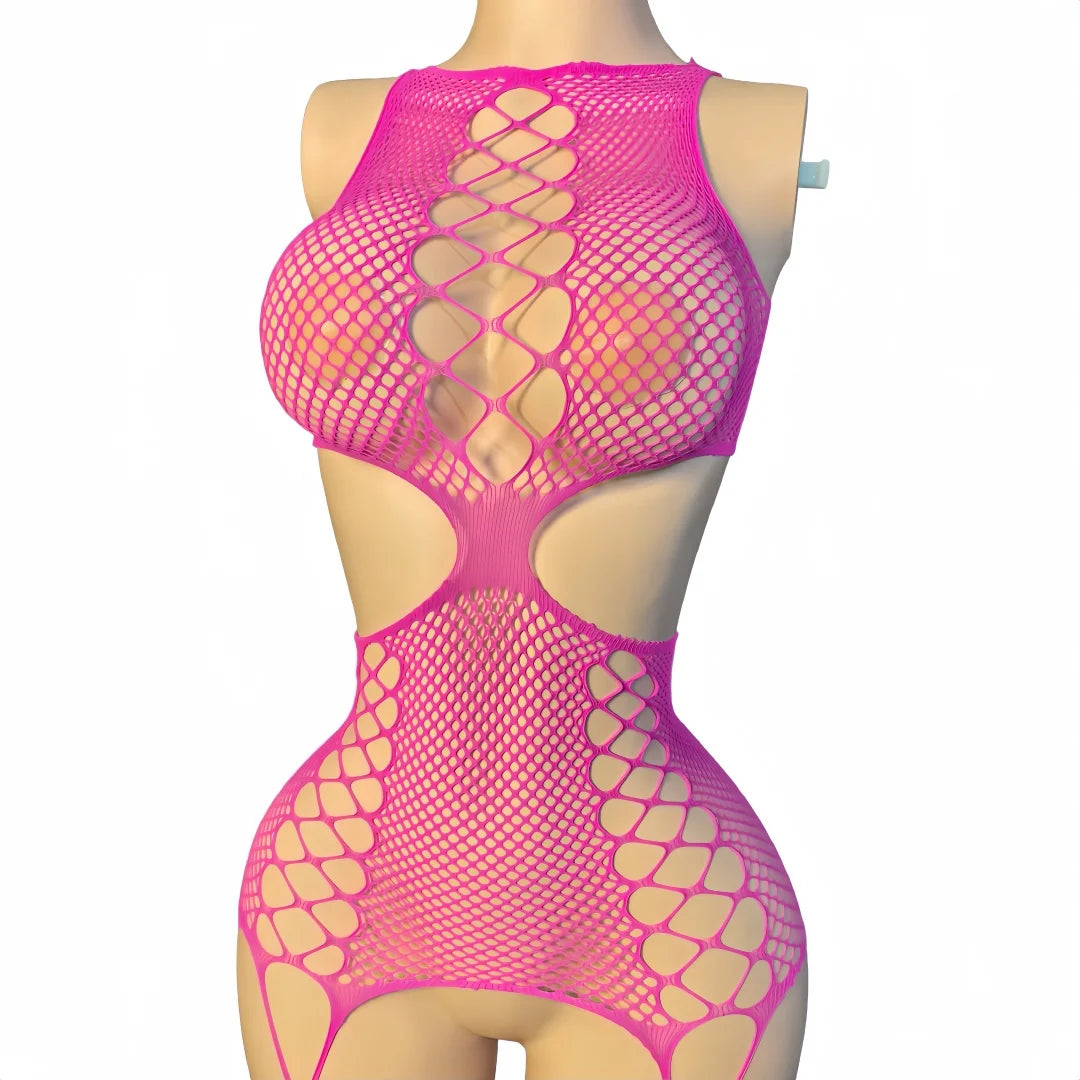 Women's One-Piece Lace Babydoll Bodysuit – Elegant Sheer Lingerie & Intimate Sleepwear