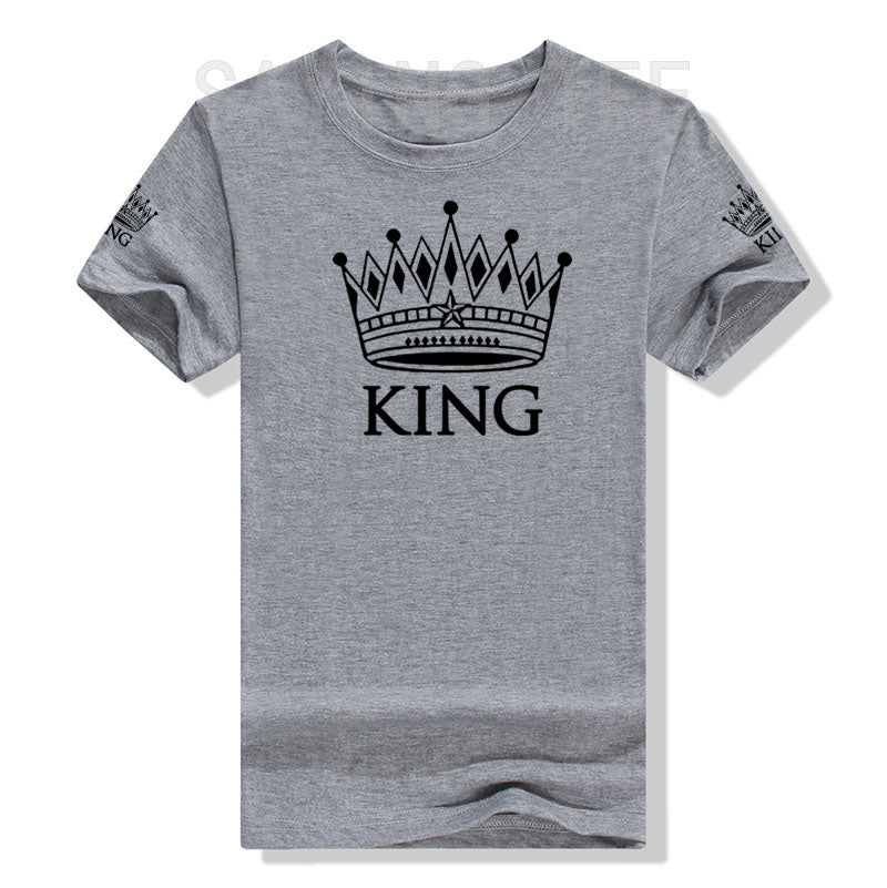 Matching Shirts for Couples Set for Him and Her King Queen T-Shirts Boyfriends Girlfriends Clothes Short Sleeve Graphic Tee Tops