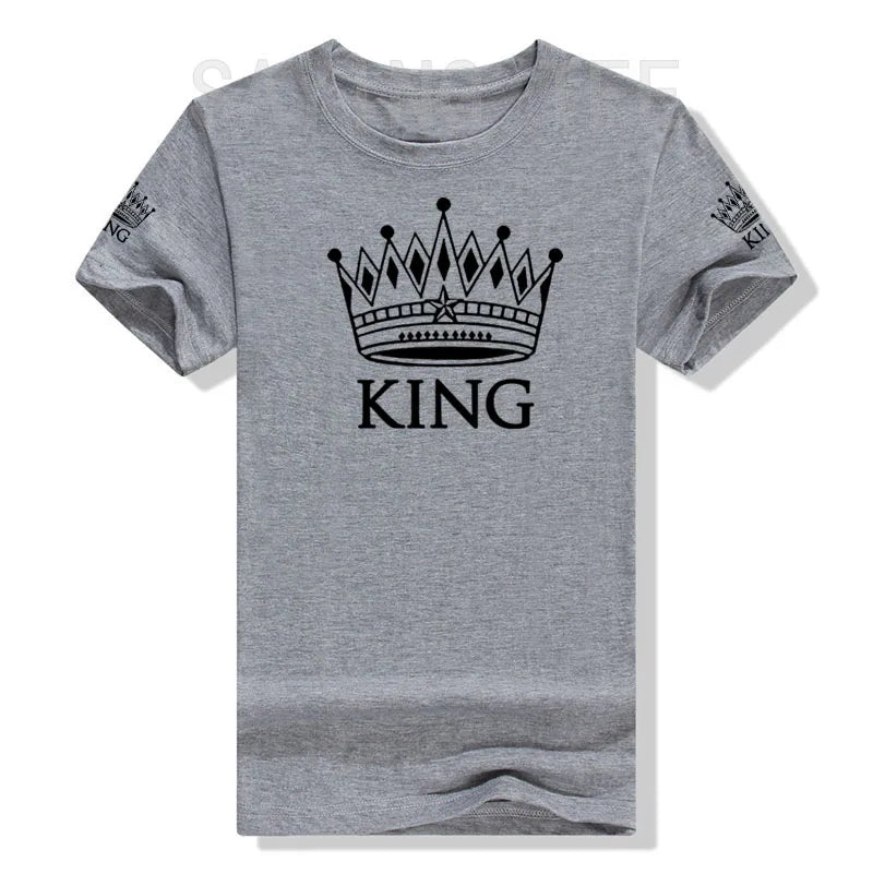 Matching Shirts for Couples Set for Him and Her King Queen T-Shirts Boyfriends Girlfriends Clothes Short Sleeve Graphic Tee Tops