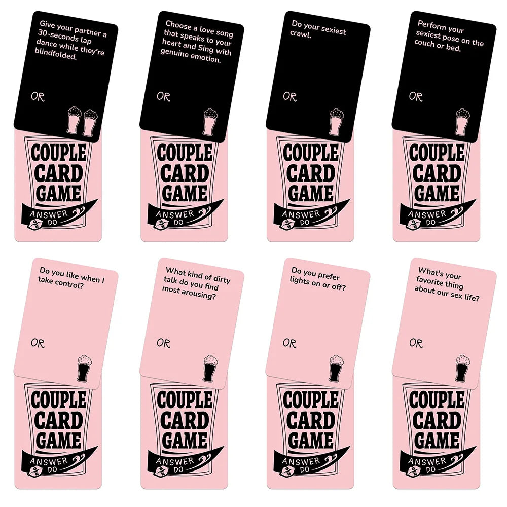 Couple Card Game Romantic Truth or Dare Drinking Game for Adults Date Night Activity Anniversary Valentine Gift 50Pcs
