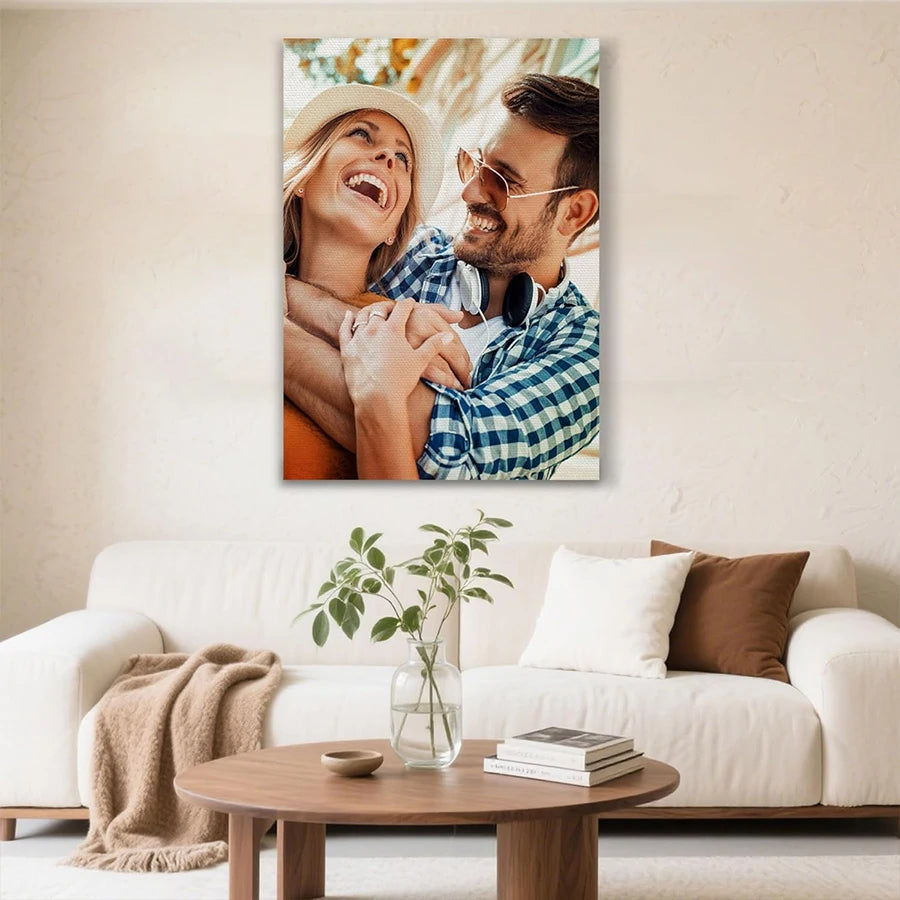 Custom Print Canvas Painting From Your Photos Wedding Birthday Poster Wall Art Decoration Pets Family Landscape Picture Decor
