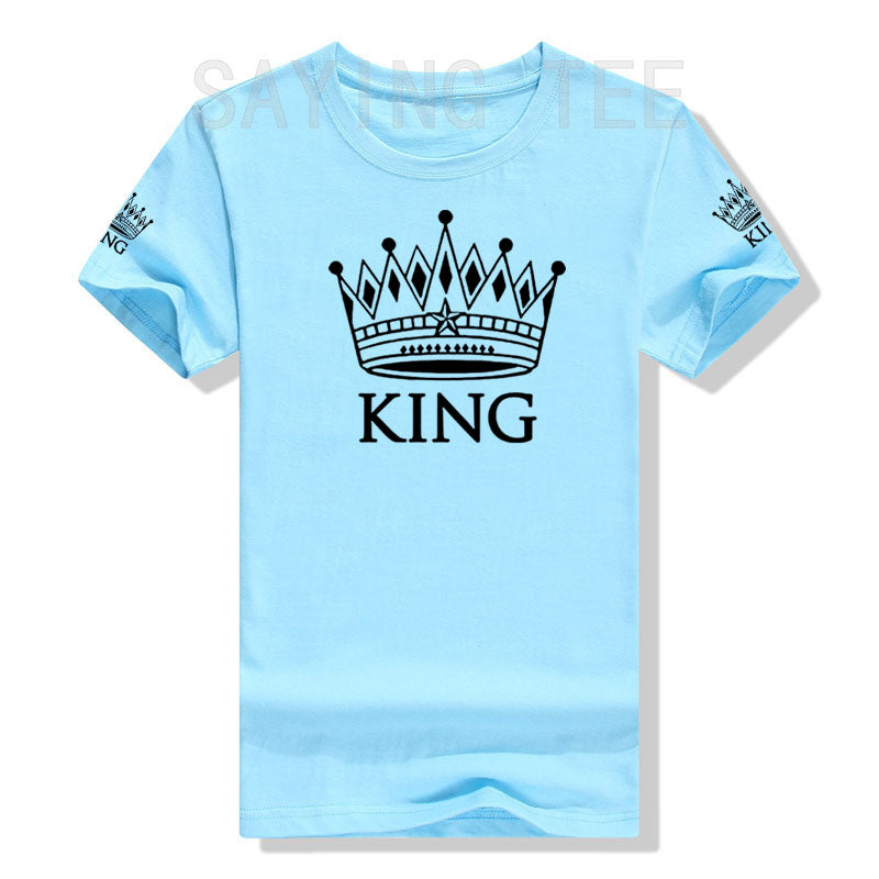 Matching Shirts for Couples Set for Him and Her King Queen T-Shirts Boyfriends Girlfriends Clothes Short Sleeve Graphic Tee Tops