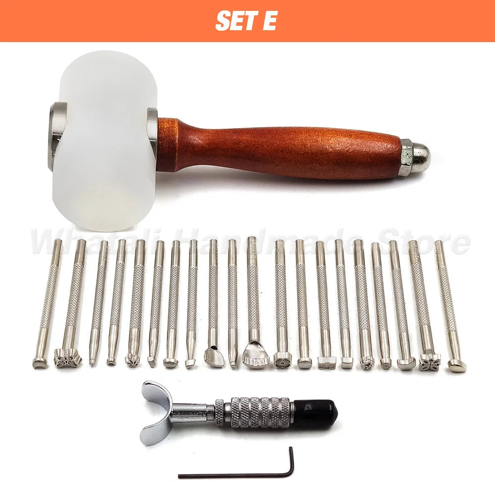 Professional Hand Sewing Leathercraft Tools Kit Saddle Groover Stitching Punch Carving Work Sets Tool For DIY Leather Accessory
