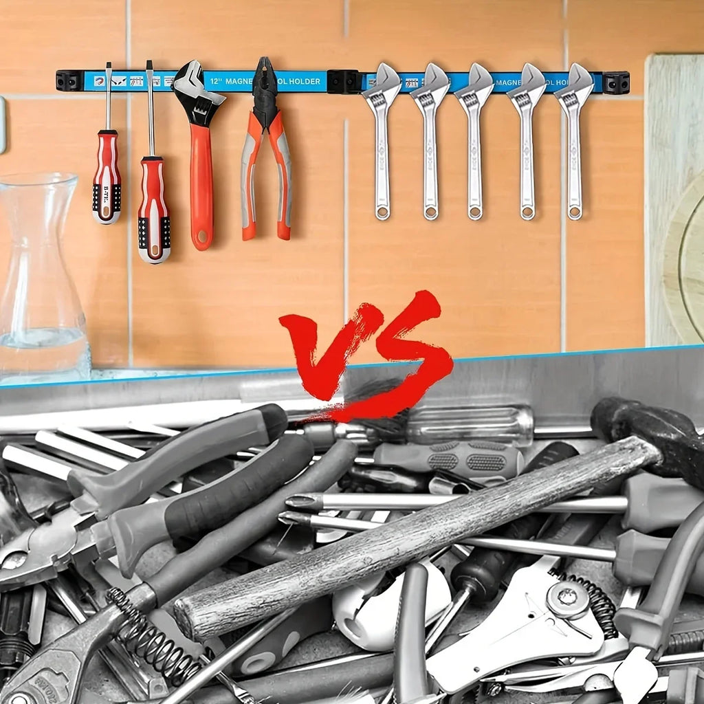 12 inch Magnetic Tool Holder Heavy Duty Tool Bar,Space Saving Metal Organizer Rack Tool for Workshop Garage Home