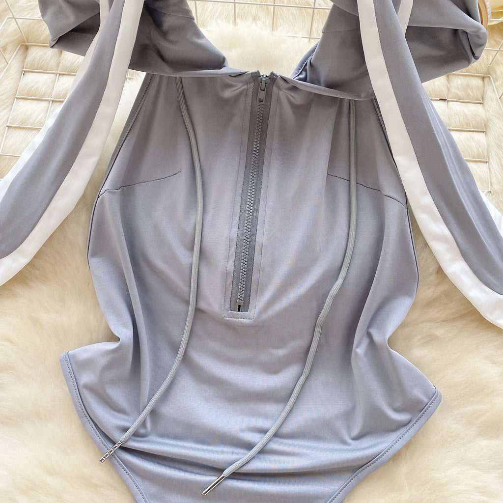 Sexy Sweet Cute Hotsweet Women's Jumpsuit Rabbit Girl Roleplay Cosplay Costume Shirt Hollow Out Backless Sexy Lingerie Jumpsuit