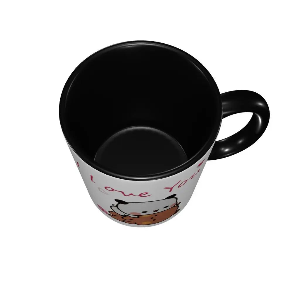 Panda And Brownie Coffee Mug DIY Custom True Love BuBu DuDu Couple Ceramic Mug Cup Creative Present