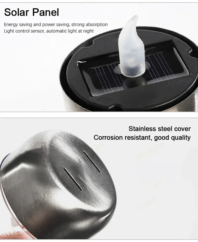 LED Solar Candles Light Flameless Rechargeable Night Light For Wedding Party Garden Decor Outdoor Waterproof Solar Candles Lamp