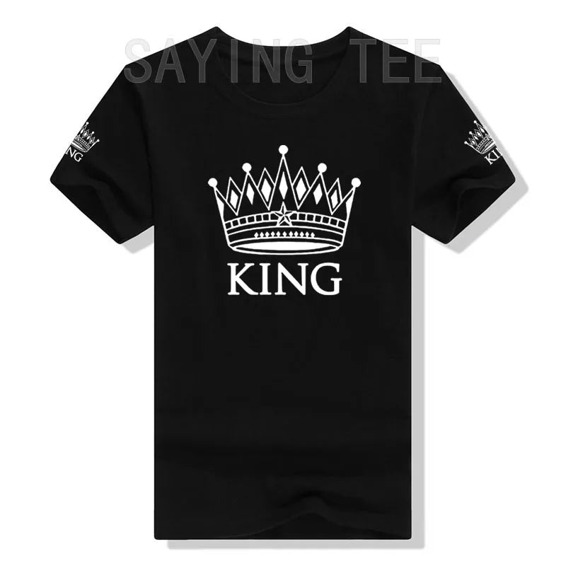 Matching Shirts for Couples Set for Him and Her King Queen T-Shirts Boyfriends Girlfriends Clothes Short Sleeve Graphic Tee Tops