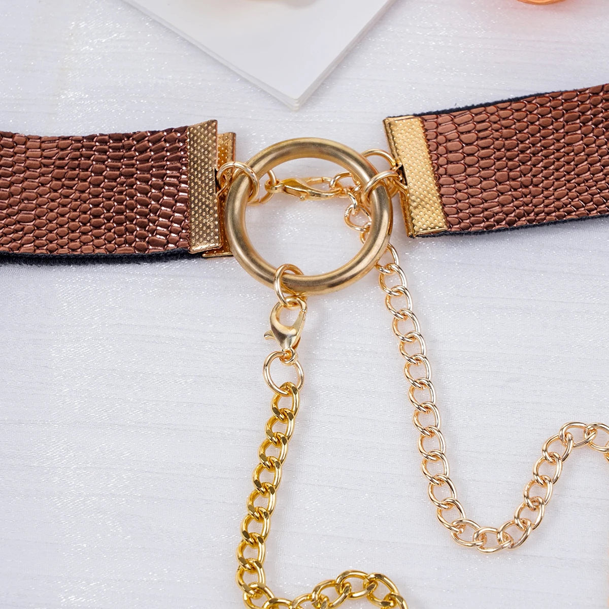 Sexy Metal Chain Linked Nipple Cover With Choker Nipple Pasties  Reusable Women Bondage Choker Collar Body Chain Sex Games Toys