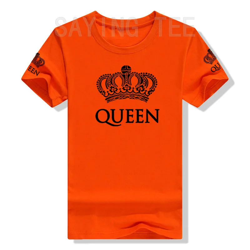 Matching Shirts for Couples Set for Him and Her King Queen T-Shirts Boyfriends Girlfriends Clothes Short Sleeve Graphic Tee Tops