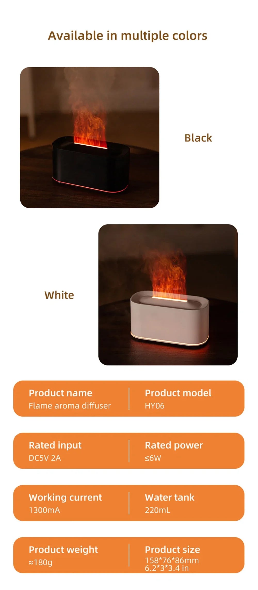 Colorful Flames Air Humidifier Essential Oils Humidifiers Flame Aroma Humidifier Fragrance Diffuser Home Aromatherapy Diffuser