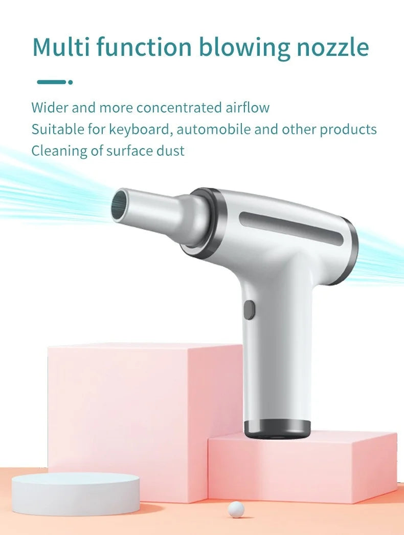 HOMEFISH 4 in 1 Wireless Hair Dryer Portable USB Rechargeable Negative Ions Blow Dryer Electric Air Duster Blower